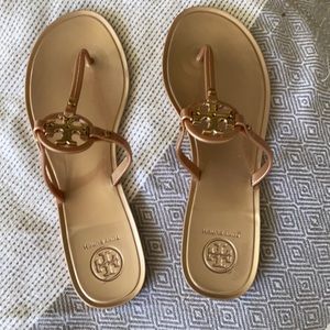 Tory Burch Rose gold thong sandals